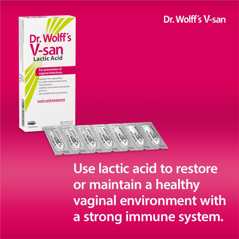 Load image into Gallery viewer, Dr Wolffs V-san Lactic Acid 7 Pessaries
