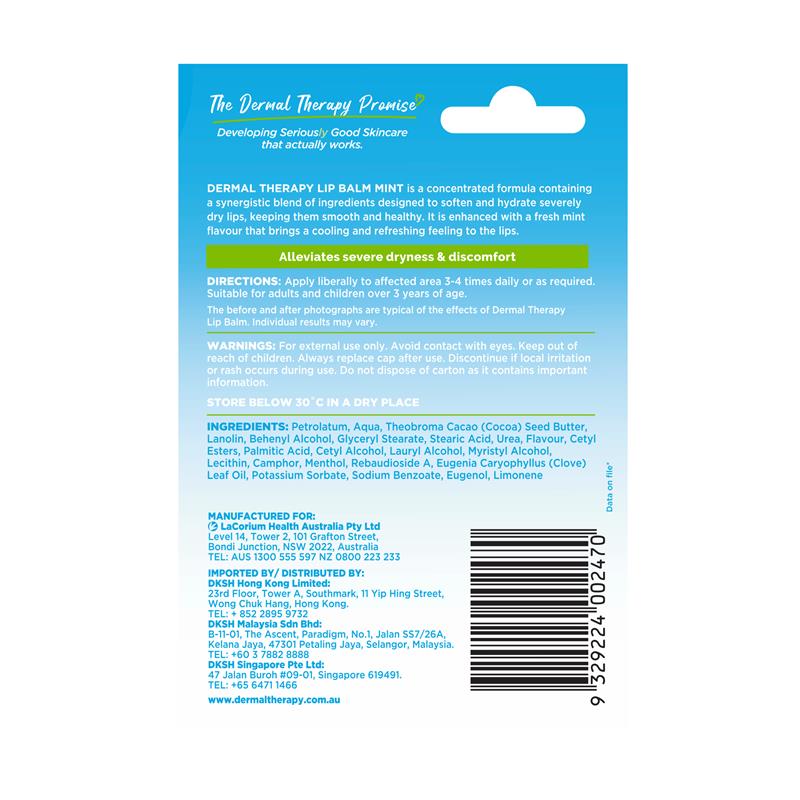 Load image into Gallery viewer, Dermal Therapy Lip Balm Tube Mint 10g

