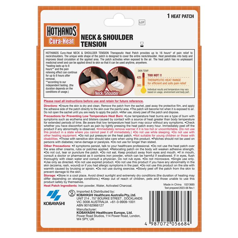 Load image into Gallery viewer, Hot Hands Cura Heat Neck And Shoulder Pain Patch
