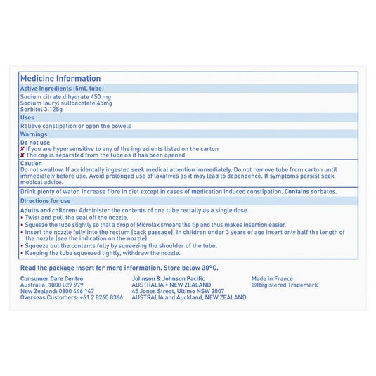 Microlax Enemas 5mL 12
