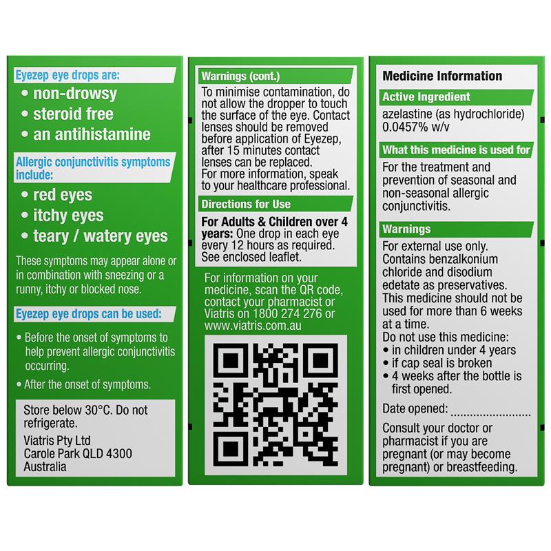 Load image into Gallery viewer, Eyezep Allergy Eye Drops 6ml
