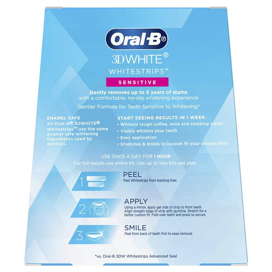 Oral B 3D White Whitening Strips Sensitive 14 Pack
