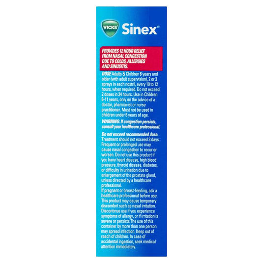 Vicks Sinex Aloe Nasal Spray 15mL