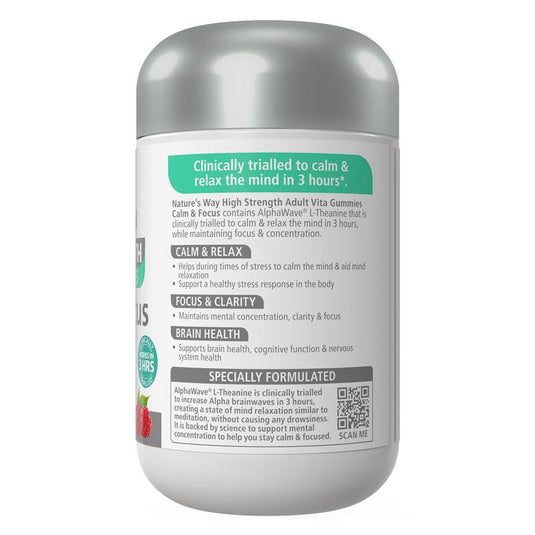 Nature's Way High Strength Adult Vita Gummies Calm and Focus 50 Gummies