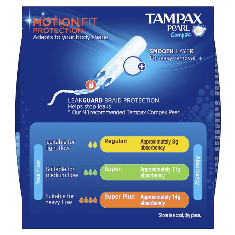 Load image into Gallery viewer, Tampax Pearl Compak Tampons Regular 18 Pack
