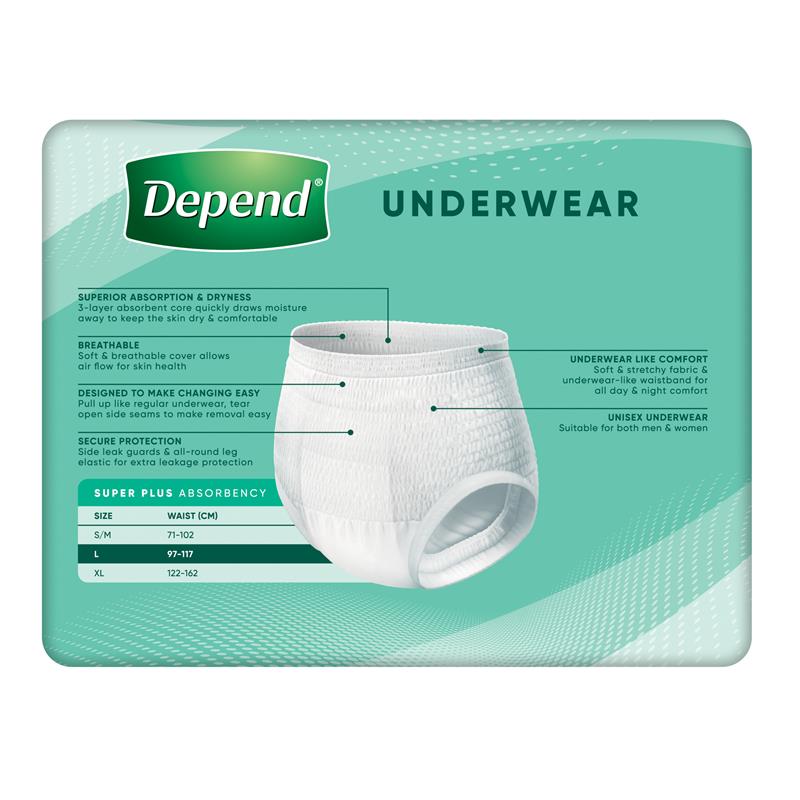 Load image into Gallery viewer, Depend Unisex Underwear Super Plus Large 9 Pack

