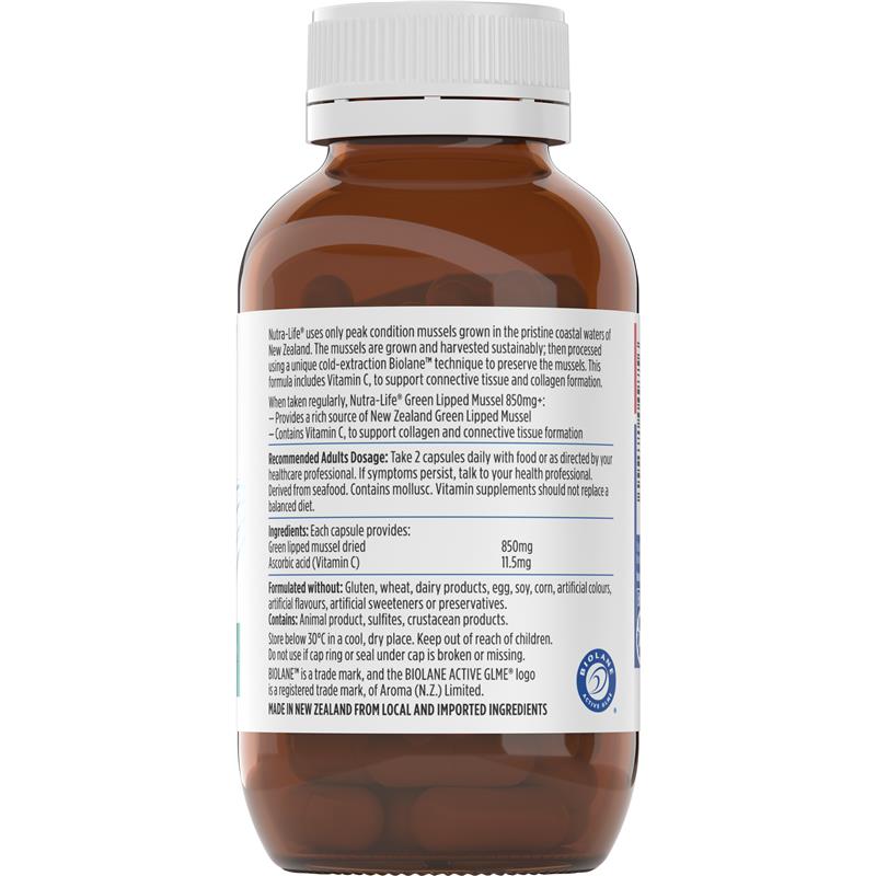 Load image into Gallery viewer, Nutra-Life Green Lipped Mussel 850mg 90 Capsules
