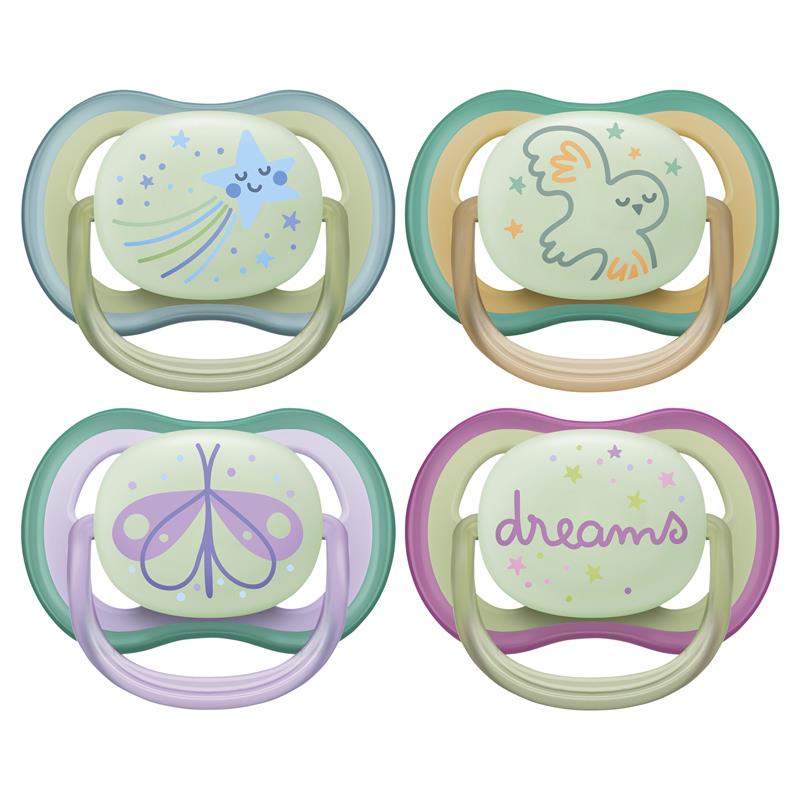 Load image into Gallery viewer, Avent Ultra Air Night Soother 0-6 Months 2 Pack
