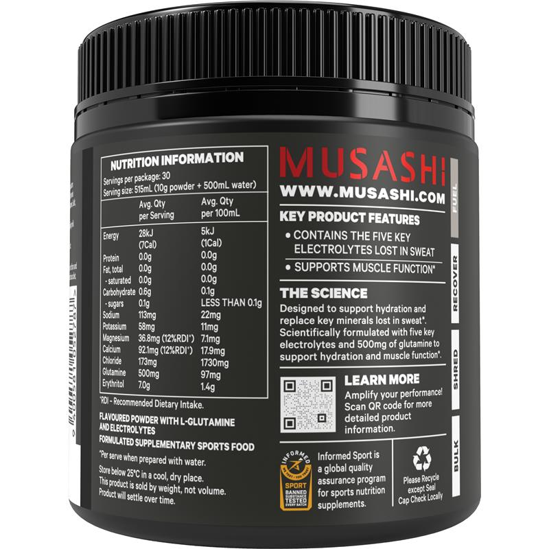 Load image into Gallery viewer, Musashi Electrolytes Blue Raspberry 300g
