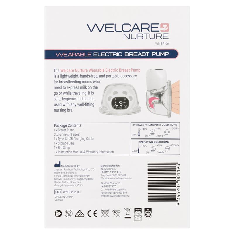 Load image into Gallery viewer, Welcare Wearable Electric Breast Pump USB C Rechargeable
