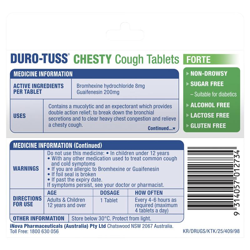 Load image into Gallery viewer, DURO-TUSS Chesty Cough Forte 60 Tablets
