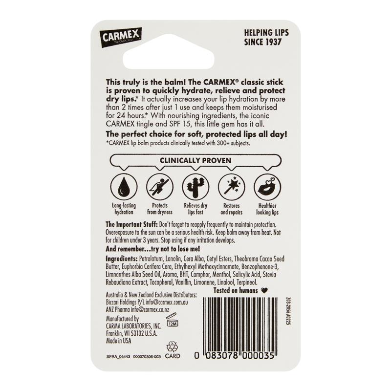 Load image into Gallery viewer, Carmex Lip Balm Original Click Stick SPF15 4.25g
