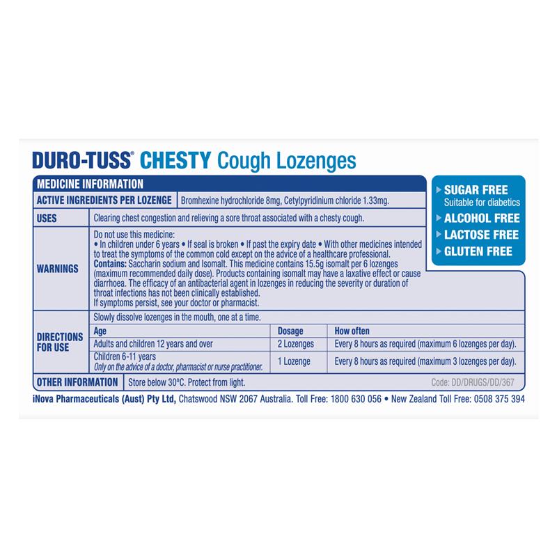 Load image into Gallery viewer, DURO-TUSS Chesty Cough Lozenges Lemon 24 Lozenges
