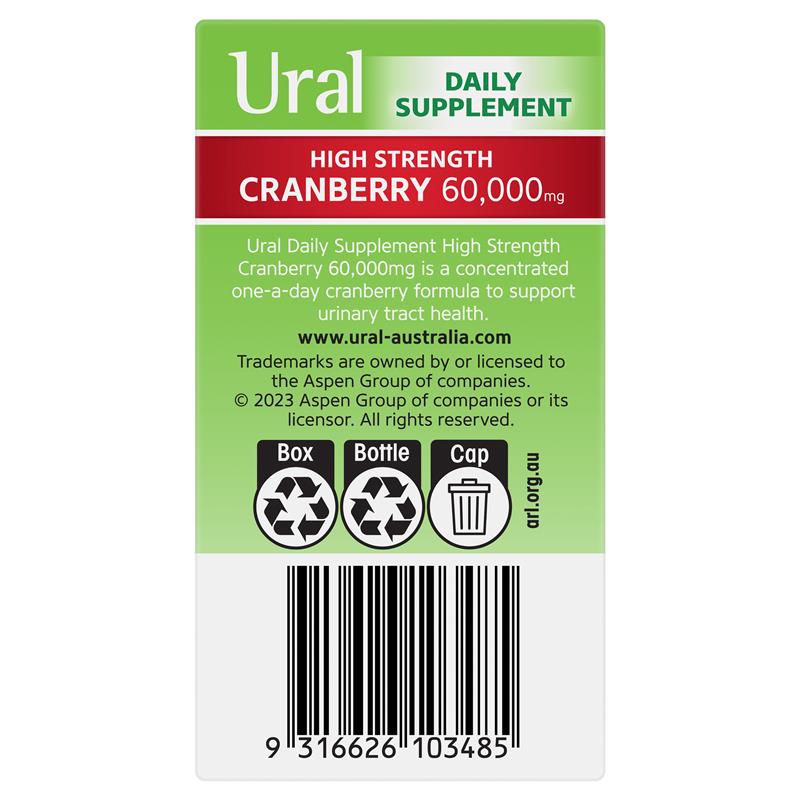 Load image into Gallery viewer, Ural High Strength Cranberry 60000mg 30 Capsules
