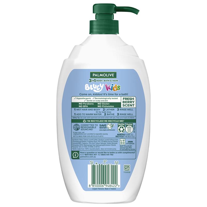 Load image into Gallery viewer, Palmolive Kids Bluey 3 in 1 Body Bath &amp; Hair Berrylicious 1L
