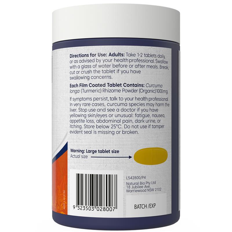 Load image into Gallery viewer, Bioglan Turmeric 1000mg 250 Tablets Exclusive Size
