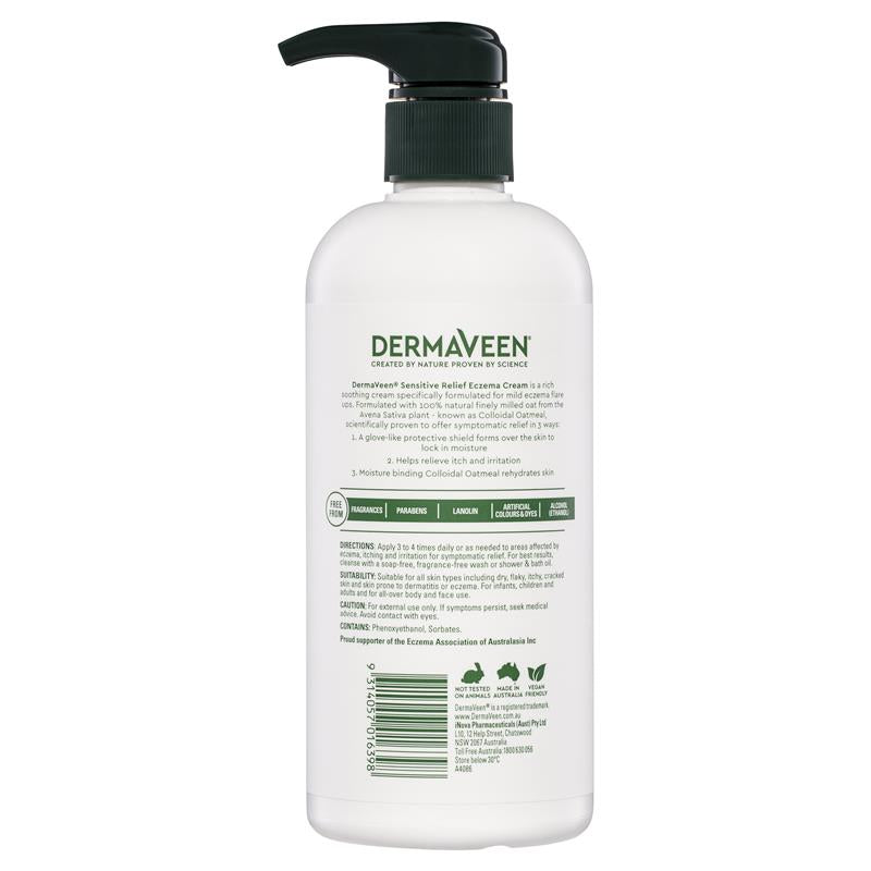 Load image into Gallery viewer, DermaVeen Sensitive Relief Eczema Cream 500mL
