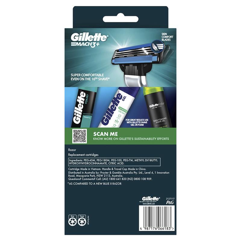 Load image into Gallery viewer, Gillette Mach3+ Razor Replacement Cartridges 1 Handle 6 Cartridges Shave Care
