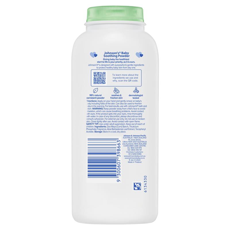 Load image into Gallery viewer, Johnsons Baby Pure Cornstarch Powder  Aloe &amp; Vit E 200g
