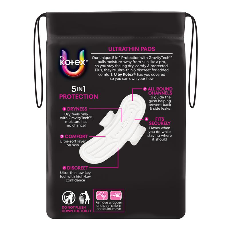 Load image into Gallery viewer, U By Kotex Ultrathins Pads Wing Super 12 Pack
