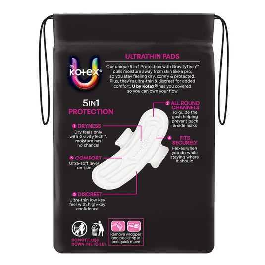 U By Kotex Ultrathins Pads Wing Super 12 Pack