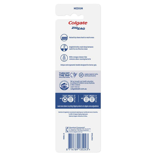 Colgate Toothbrush Zig Zag Daily Clean Medium Value 3 Pack