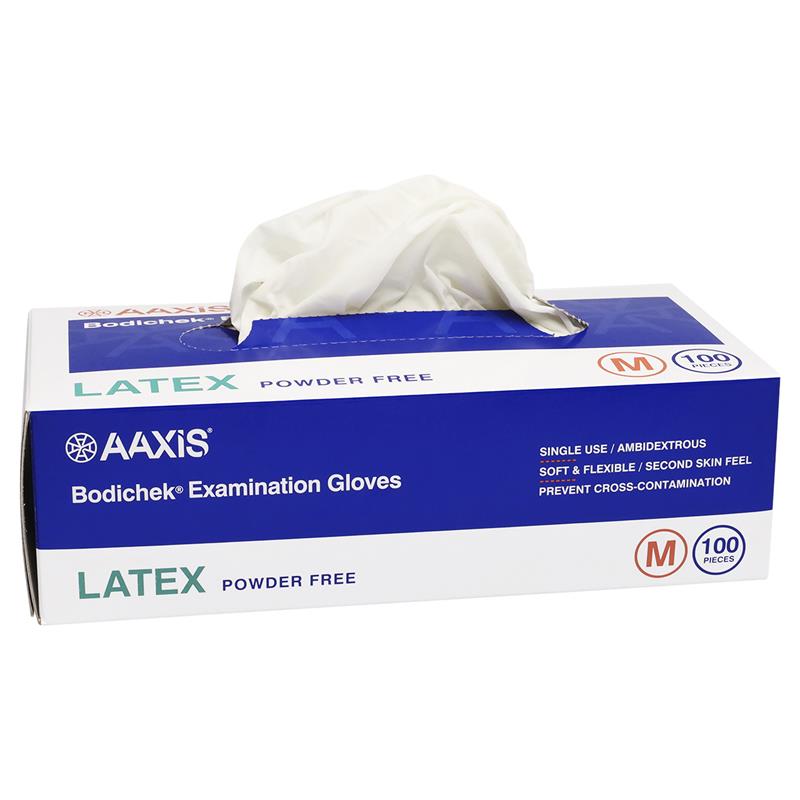 Load image into Gallery viewer, Bodichek Latex Disposable Gloves Powder Free Medium 100 Pack

