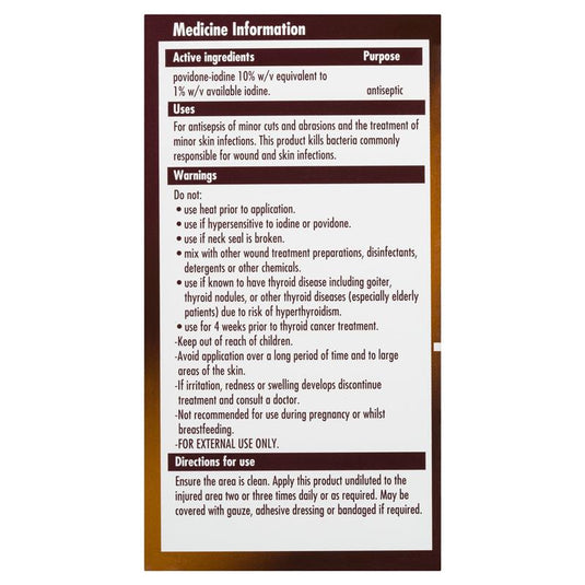 Betadine Antiseptic Topical Solution Liquid 100mL