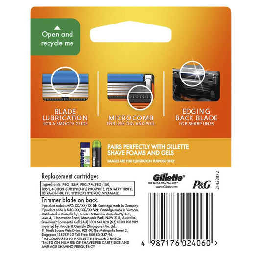 Gillette Fusion Manual Razor Blades 4 Pack