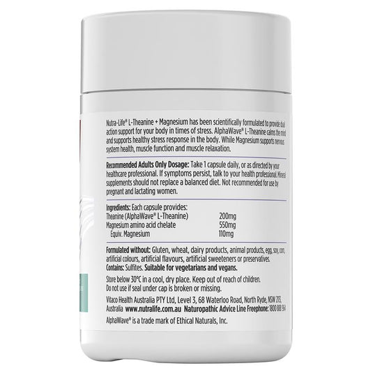 Nutra-Life L-Theanine + Magnesium 60 Capsules