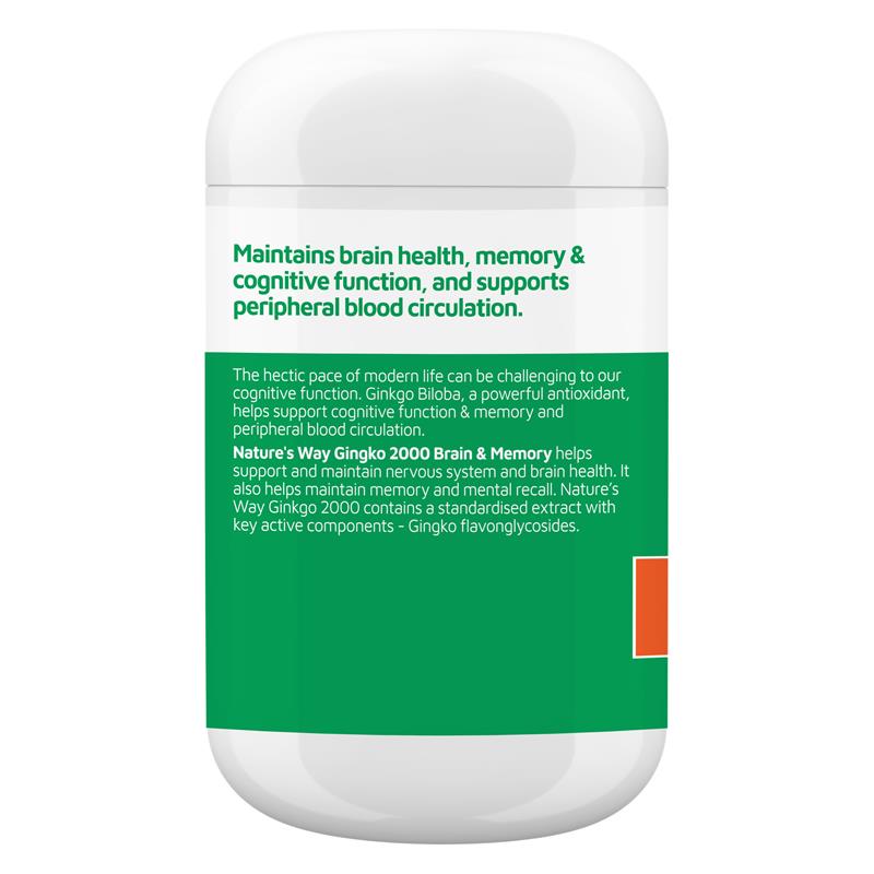 Load image into Gallery viewer, Nature's Way Ginkgo 2000 Brain &amp; Memory 120 Tablets
