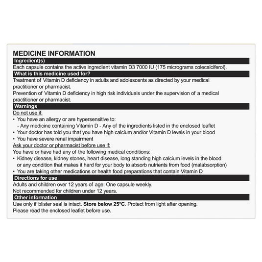 OsteVit-D Vitamin D3 7000IU 1-A-Week 10 Capsules (S3)