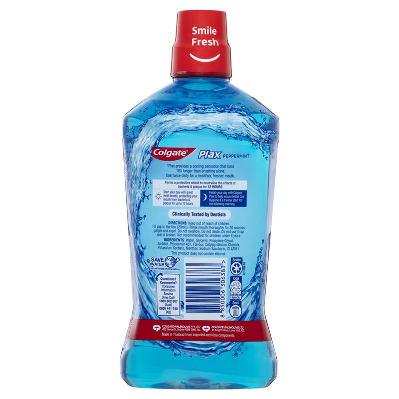 Load image into Gallery viewer, Colgate Plax Alcohol free Antibacterial Mouthwash Peppermint 1L
