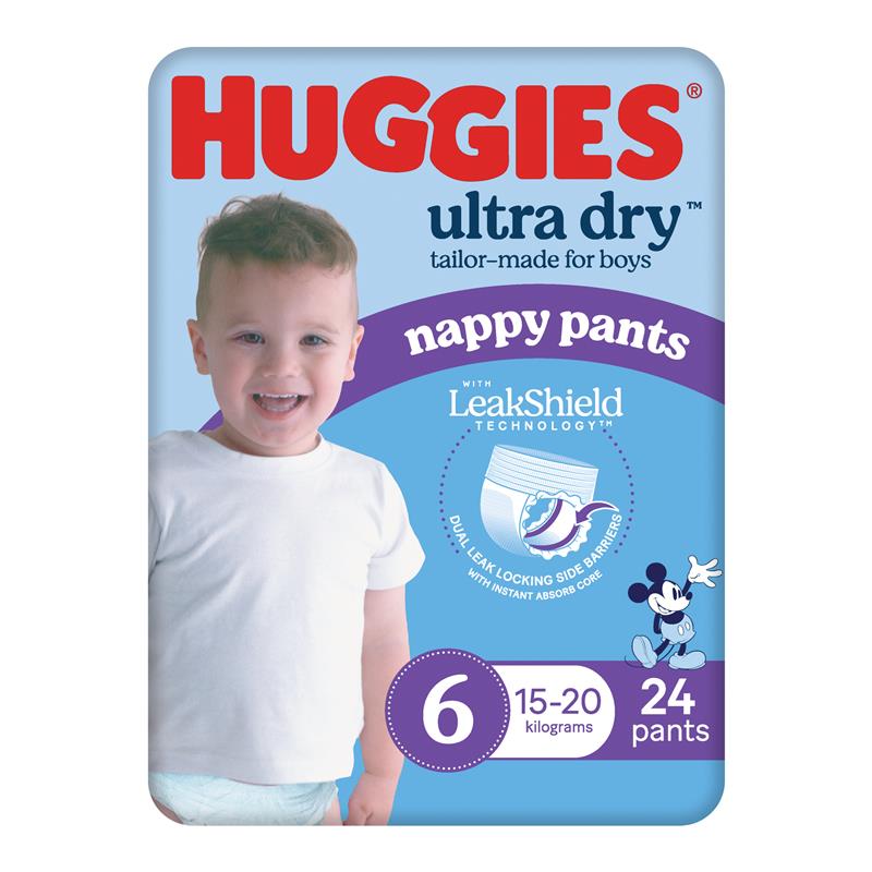 Load image into Gallery viewer, Huggies Ultra Dry Nappy Pants Size 6 15kg &amp; Over Boy 24 Pack
