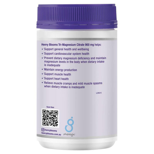 Henry Blooms Tri-Magnesium Citrate 900mg 150 Capsules Bulk Pack