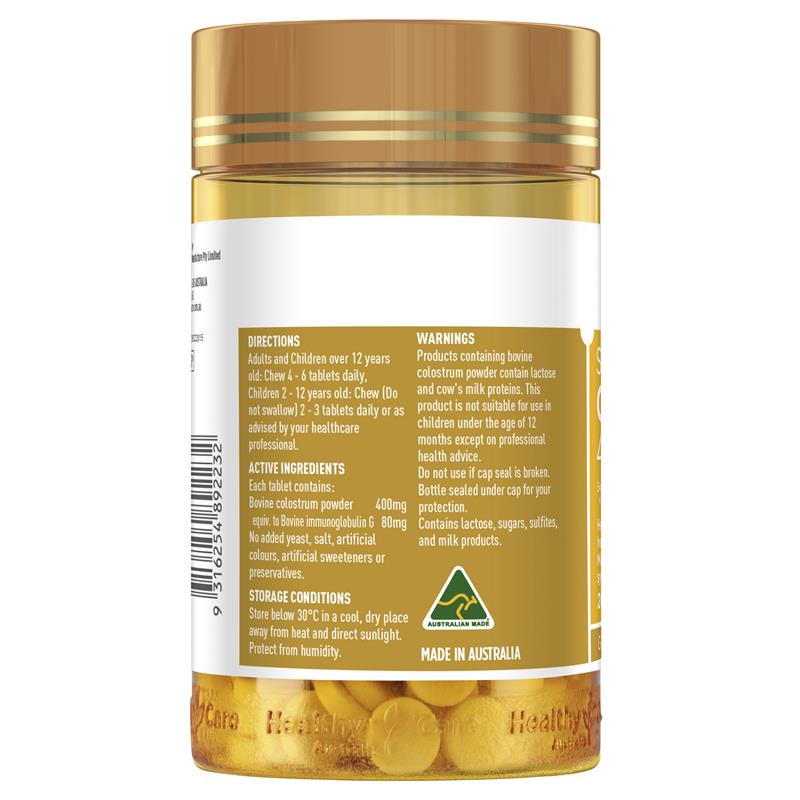 Load image into Gallery viewer, Healthy Care Super Colostrum 400mg 200 Chewable Tablets
