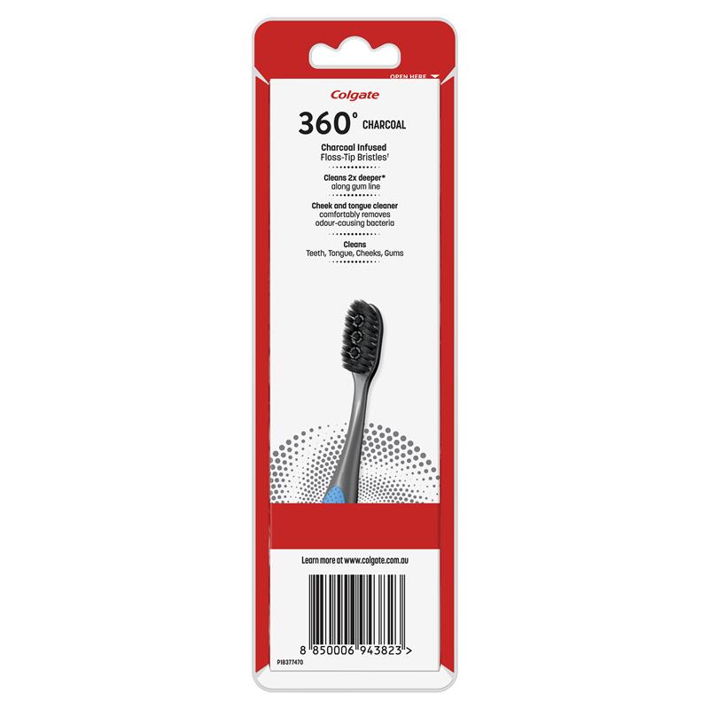 Load image into Gallery viewer, Colgate Toothbrush 360 Charcoal Infused Floss Tip 3 Pack
