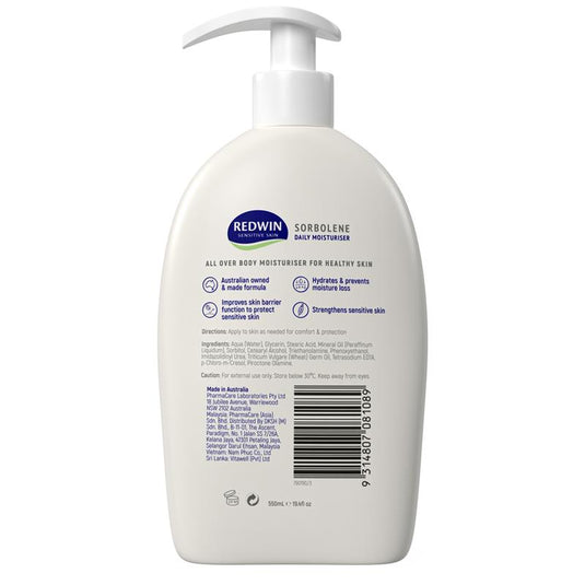 Redwin Sorbolene Daily Moisturiser  550ml