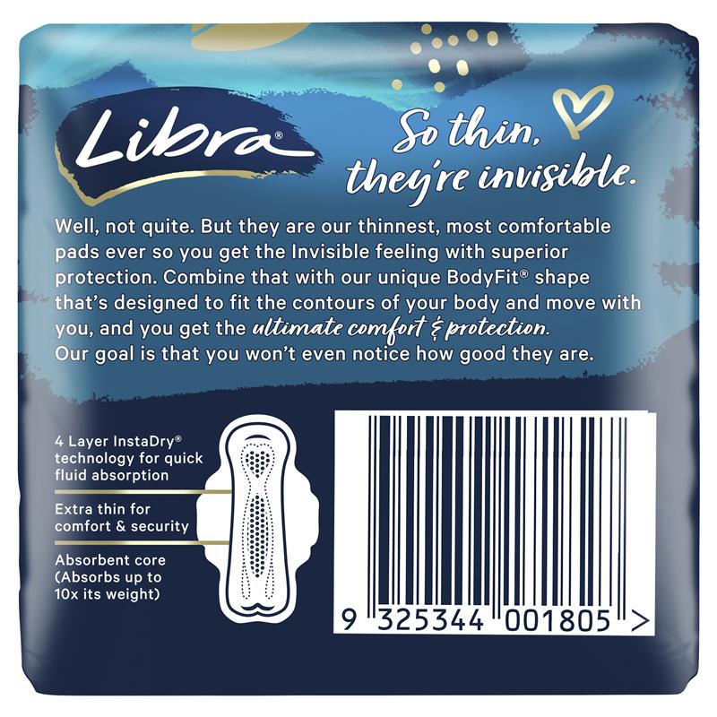 Load image into Gallery viewer, Libra Pads Invisible Body Fit with Wings Regular 12
