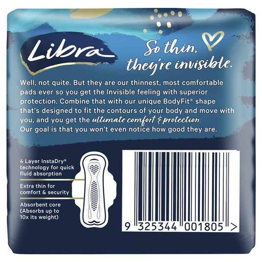 Libra Pads Invisible Body Fit with Wings Regular 12