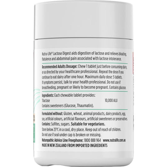 Nutra-Life Lactose Digest 60 Chewable Tablets