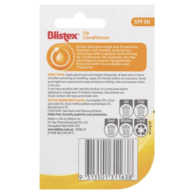 Load image into Gallery viewer, Blistex Lip Conditioner SPF 30 7gm Pot
