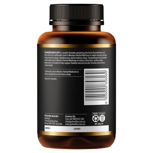 Go Healthy Magnesium Sleep 120 Vege Capsules Exclusive Size