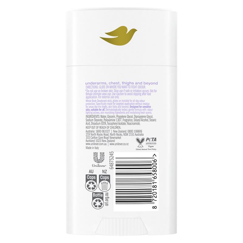 Load image into Gallery viewer, Dove Women Whole Body Deodorant Stick Lavender &amp; Camomile 81g
