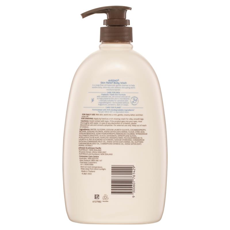 Load image into Gallery viewer, Aveeno Skin Relief Moisturising Fragrance Free Body Wash 1L
