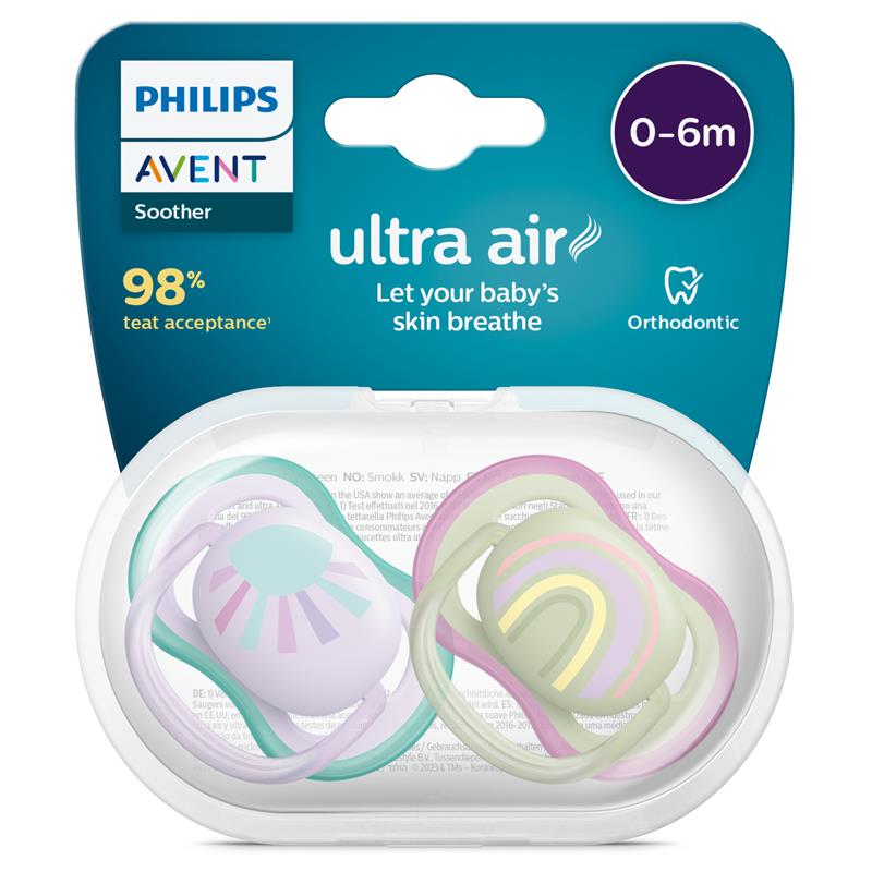 Load image into Gallery viewer, Avent Ultra Air Soother 0-6 Months Deco Mixed 2 Pack
