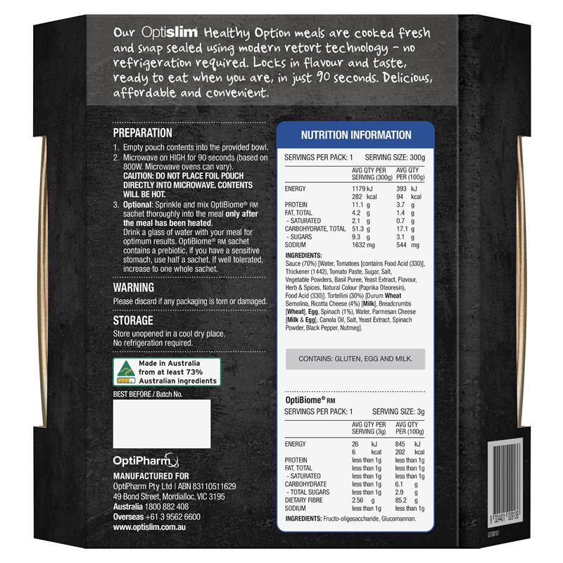 Load image into Gallery viewer, Optislim Healthy Option Meal Spinach &amp; Ricotta Tortellini 300g NEW
