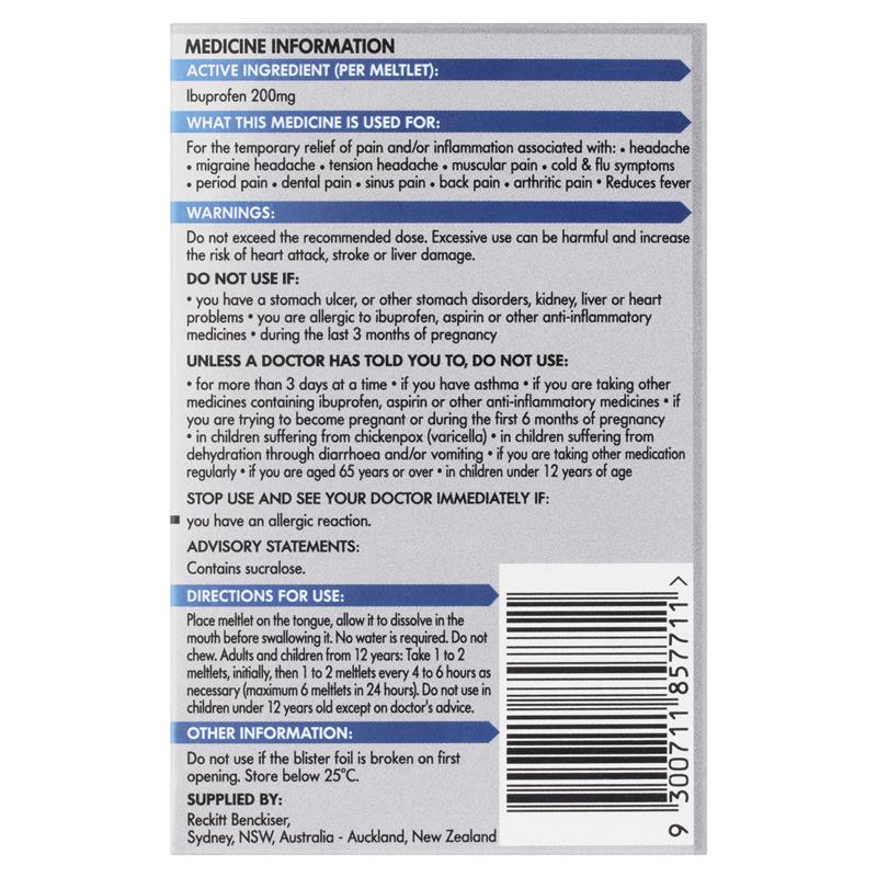 Load image into Gallery viewer, Nurofen Meltlets Pain Relief Berry Burst 200mg Ibuprofen 24 Pack
