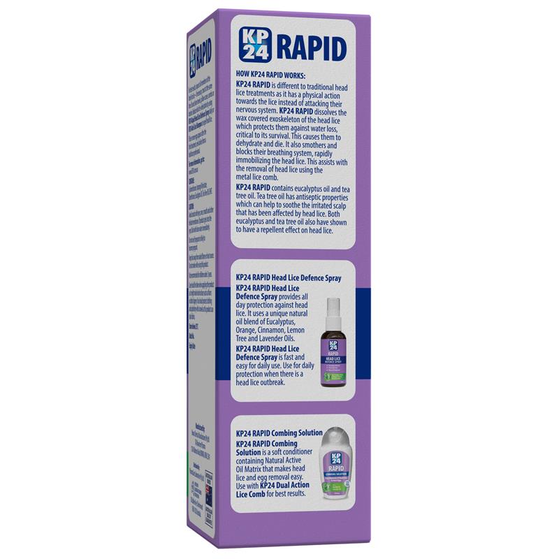 Load image into Gallery viewer, KP24 Rapid 10 Minute Head Lice/Nit Solution 250ml with Comb Family Pack
