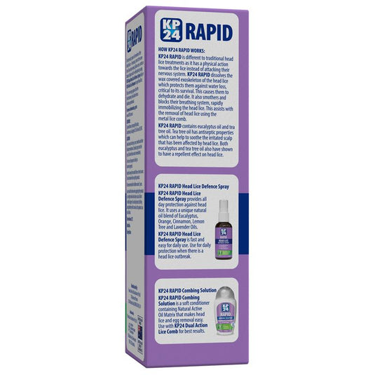 KP24 Rapid 10 Minute Head Lice/Nit Solution 250ml with Comb Family Pack